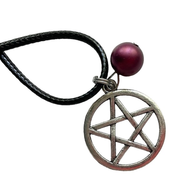 NEW Pentacle Choker Necklace 5 Point Star Wicca Pagan - Picture 2 of 9